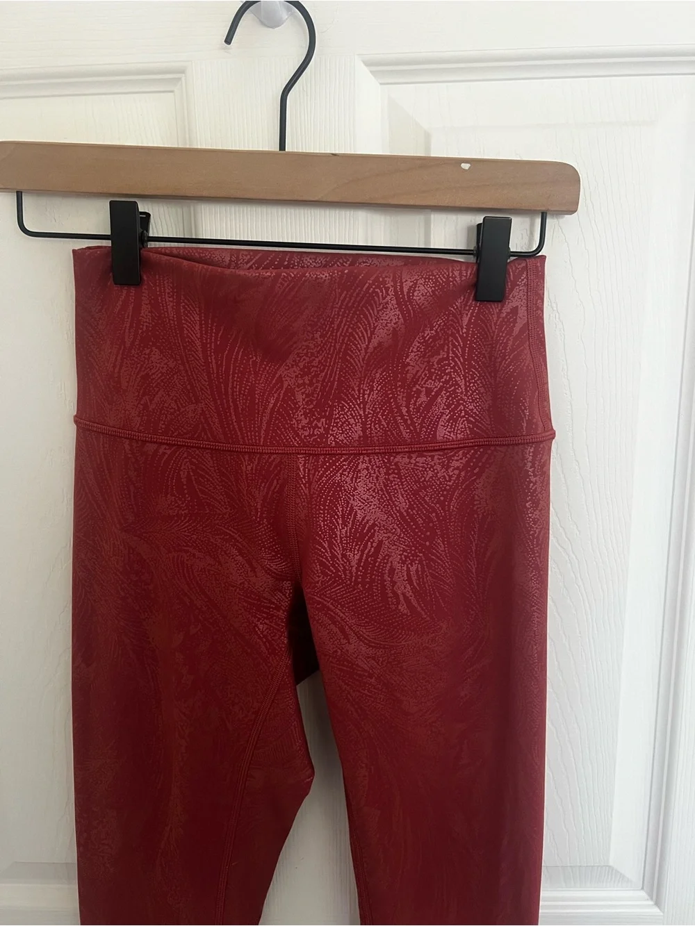 lululemon athletica Red High-Rise Textured Leggings